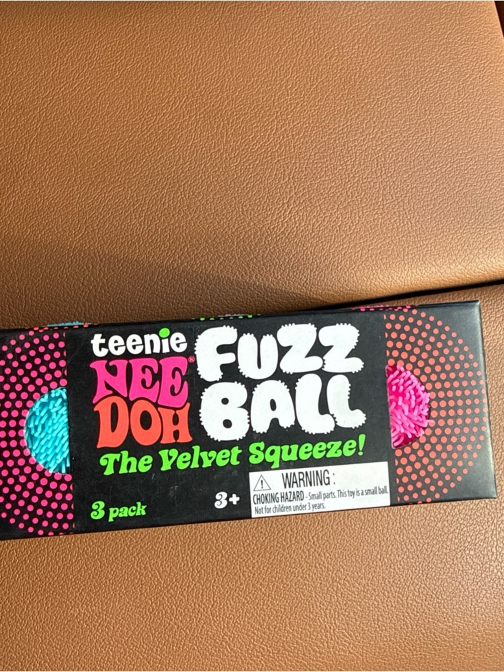 TikTok viral  teenie NeeDoh Fuzz Ball Velvet Squeeze 3-Pack - Bright Multicolor